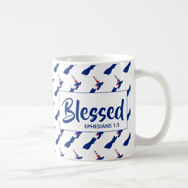 NEW ZEALAND  Blessed Ephesians Christian Scripture Coffee Mug (Right)