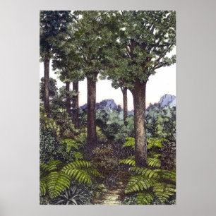 New Zealand Bush, by Lynda Vugler Poster