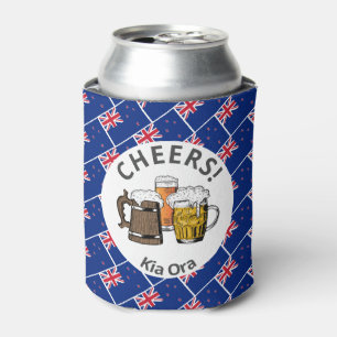 NEW ZEALAND Cartoon 3 Cheers  Kia Ora Can Cooler