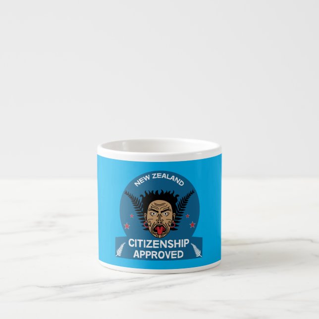 New Zealand Citizenship Gift | New Citizen | Kiwi  Espresso Cup (Front)