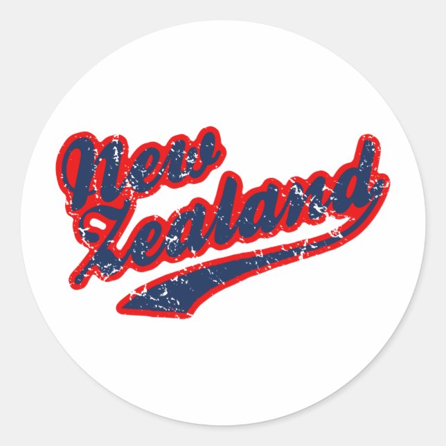 New Zealand Classic Round Sticker (Front)