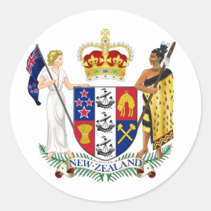 New Zealand Coat of Arms Classic Round Sticker