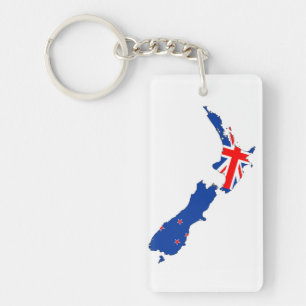 new zealand country flag map shape symbol key ring