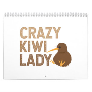 New Zealand Crazy Kiwi Lady Funny Gift Idea Calendar