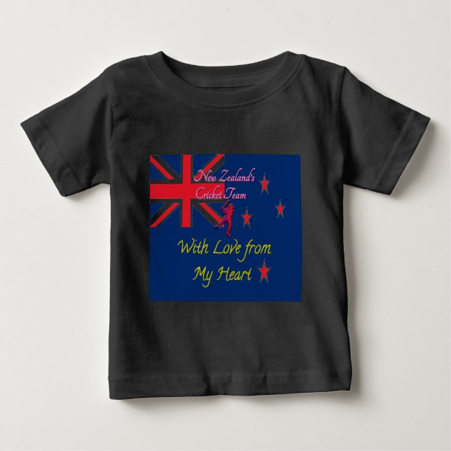 New Zealand Cricket Team: Love From My Heart Art Baby T-Shirt (Front)