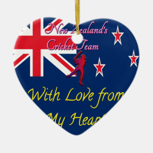 New Zealand Cricket Team: Love From My Heart Art Ceramic Ornament