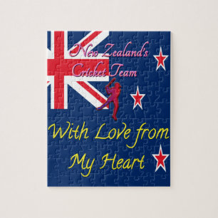 New Zealand Cricket Team: Love From My Heart Art Jigsaw Puzzle