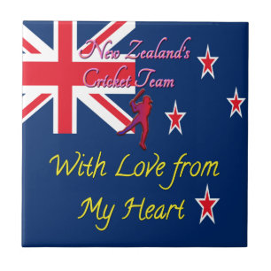 New Zealand Cricket Team: Love From My Heart Art Tile