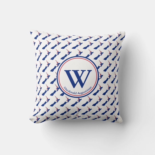 NEW ZEALAND Custom Monogram Add Your Name Cushion (Front)