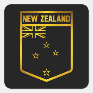 New Zealand Emblem Square Sticker