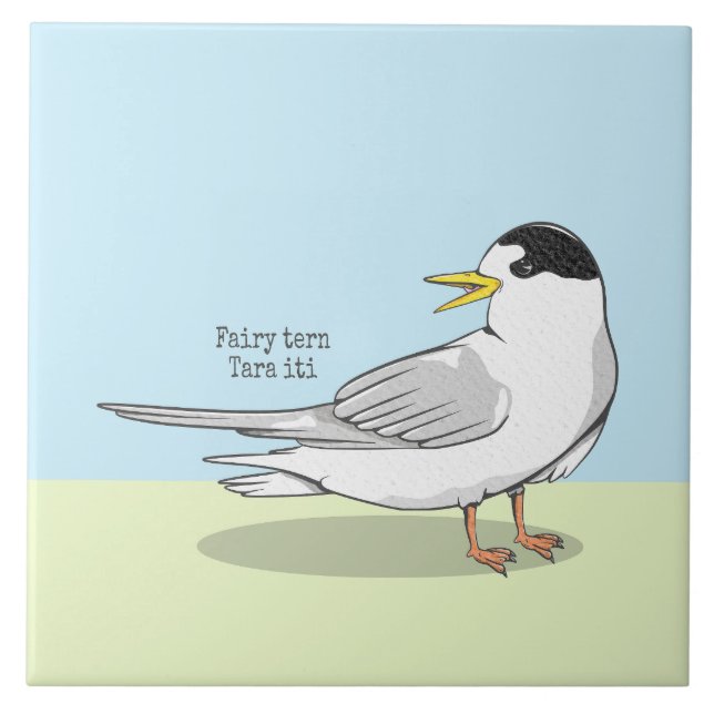 New Zealand fairy tern tara iti Ceramic Tile (Front)