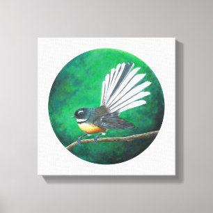 New Zealand fantail bird (piwakawaka) - Canvas Art