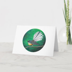 New Zealand fantail bird (piwakawaka) - Card