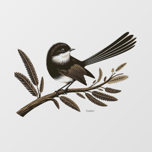 New Zealand Fantail Window Cling Decal