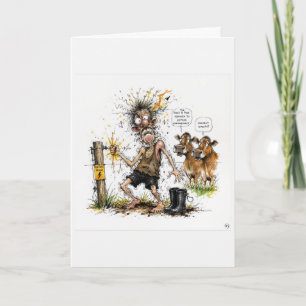New Zealand Farming Cartoon Card