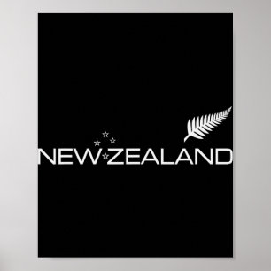 New Zealand Fern Flag Athletic Srts Style Tee Poster
