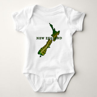 New Zealand Fern Map T-Shirt Baby Bodysuit