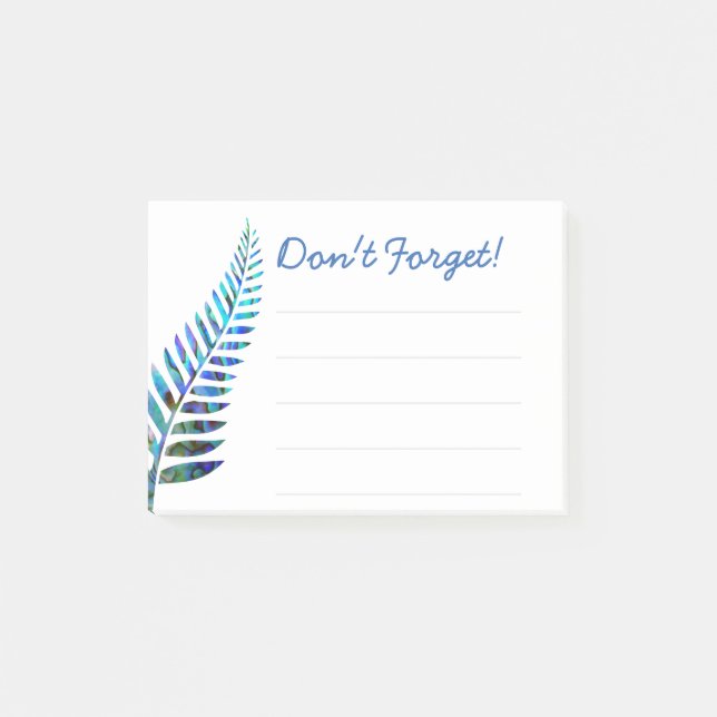 NEW ZEALAND FERN PAUA POST-IT NOTES (Front)