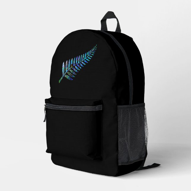 NEW ZEALAND FERN PAUA PRINTED BACKPACK (Back Corner Right)