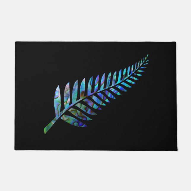 NEW ZEALAND FERN SIMPLE PAUA DOORMAT (Front)