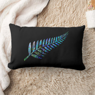 NEW ZEALAND FERN SIMPLE PAUA LUMBAR CUSHION