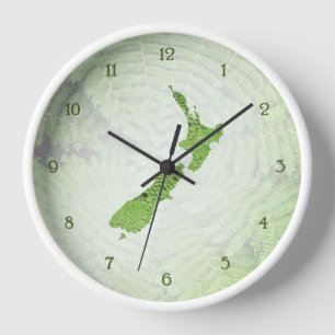 NEW ZEALAND FERNS clock