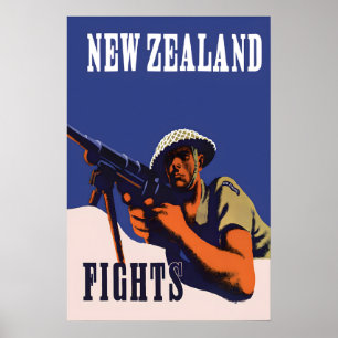 New Zealand Fights WWII Propaganda Poster Art