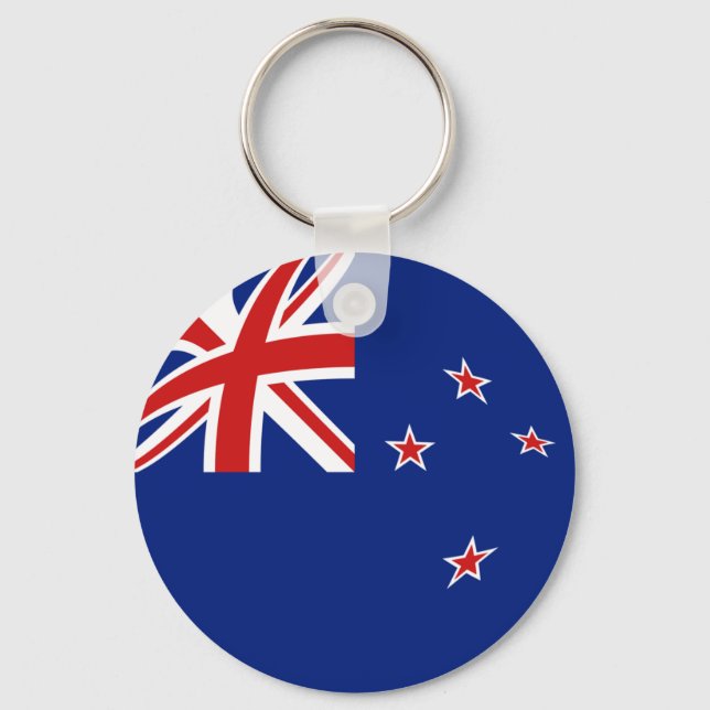 New Zealand Fisheye Flag Keychain (Front)