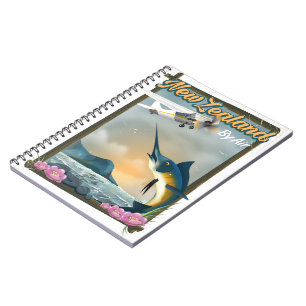 New Zealand Fishing travel poster Notebook