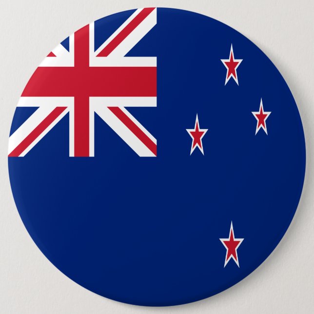 New Zealand Flag 6 Cm Round Badge (Front)
