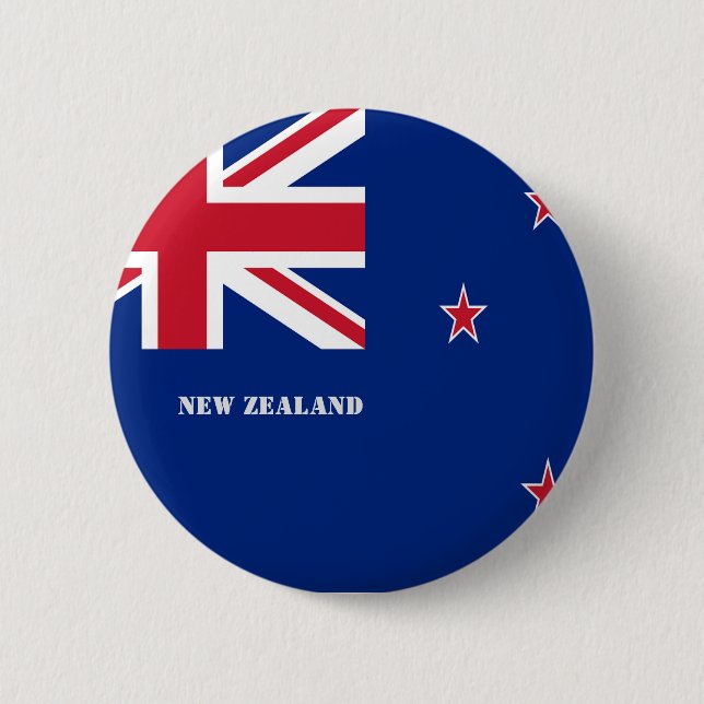 New Zealand Flag 6 Cm Round Badge (Front)