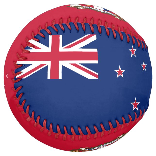 New Zealand Flag and Coat of Arms Patriotic Softball (Front Left)