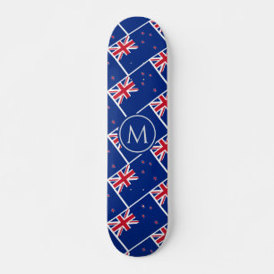 NEW ZEALAND Flag Aotearoa Custom MONOGRAM Skateboard