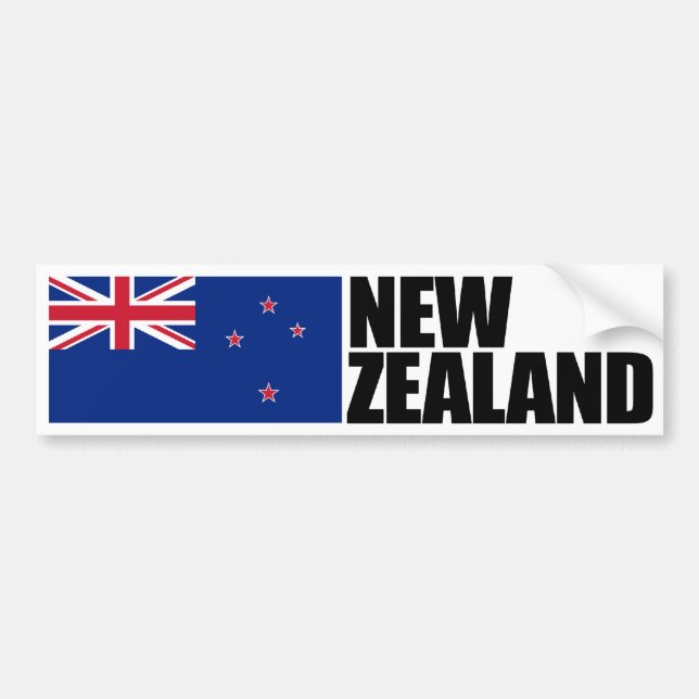 New Zealand Flag Bumper Sticker (Front)