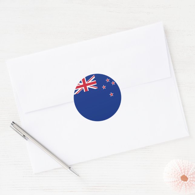 New Zealand flag Classic Round Sticker (Envelope)