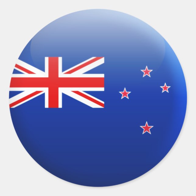 New Zealand Flag Classic Round Sticker (Front)