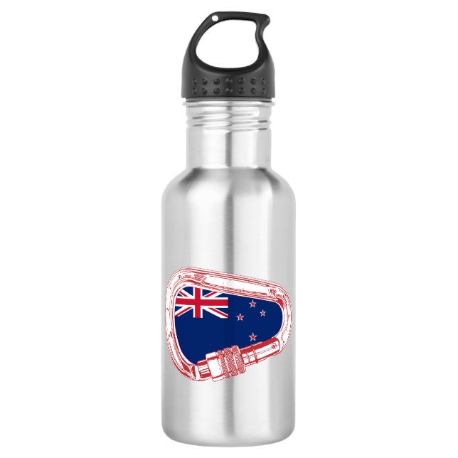 New Zealand Flag Climbing Carabiner 532 Ml Water Bottle (Front)