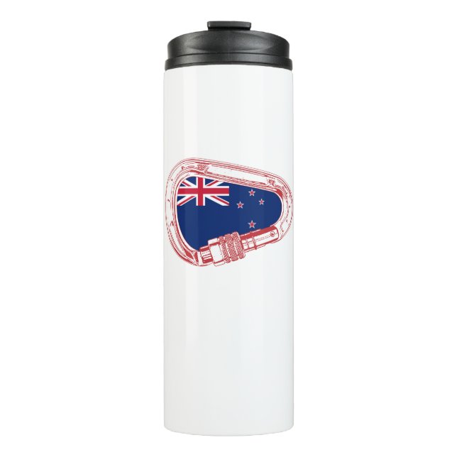 New Zealand Flag Climbing Carabiner Thermal Tumbler (Front)