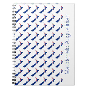NEW ZEALAND FLAG Custom Add Name Notebook Journal