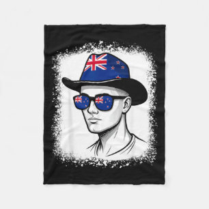 New Zealand Flag Hat Sungles Travel Kiwi Fleece Blanket