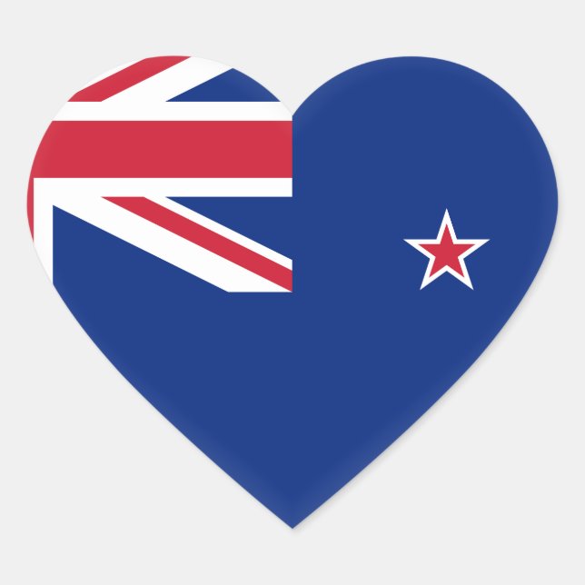 New Zealand Flag Heart Sticker (Front)