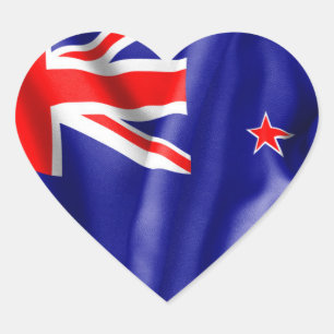 New Zealand Flag Heart Sticker