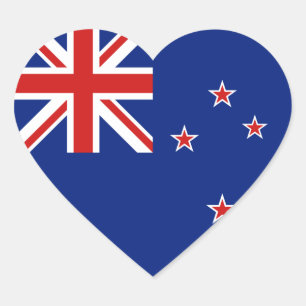 New Zealand Flag Heart Sticker