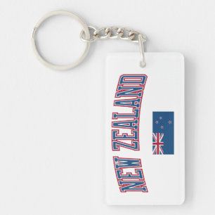 New Zealand + Flag Key Ring