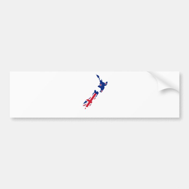 New Zealand Flag Map full size Bumper Sticker (Front)