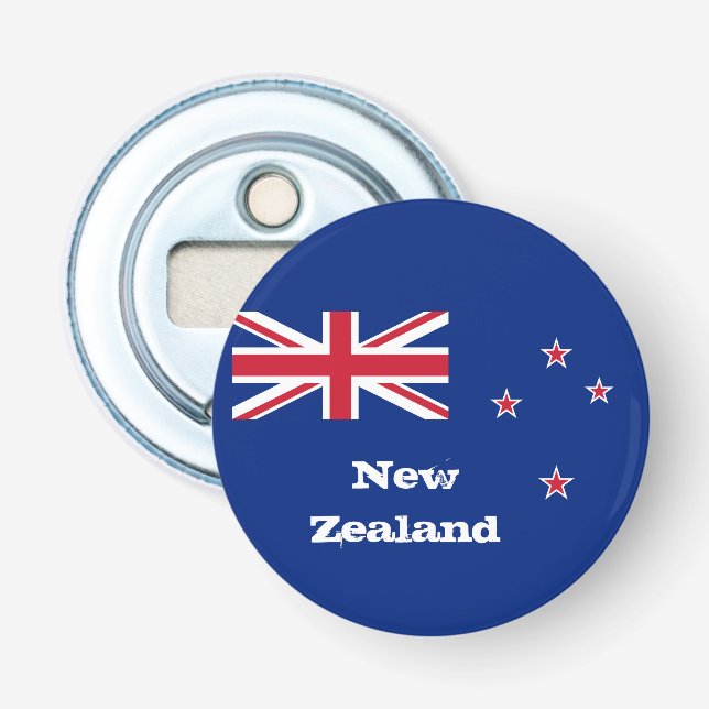 New Zealand Flag & New Zealand, Kiwi party /sports Bottle Opener (Front)