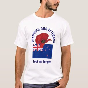 New Zealand Flag THANK YOU VETERANS T-Shirt