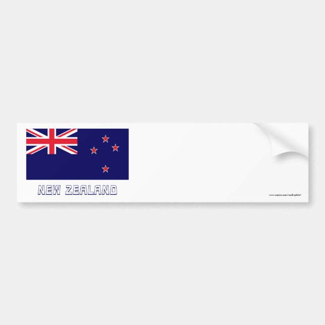 New Zealand Flag with Name Bumper Sticker (Front)