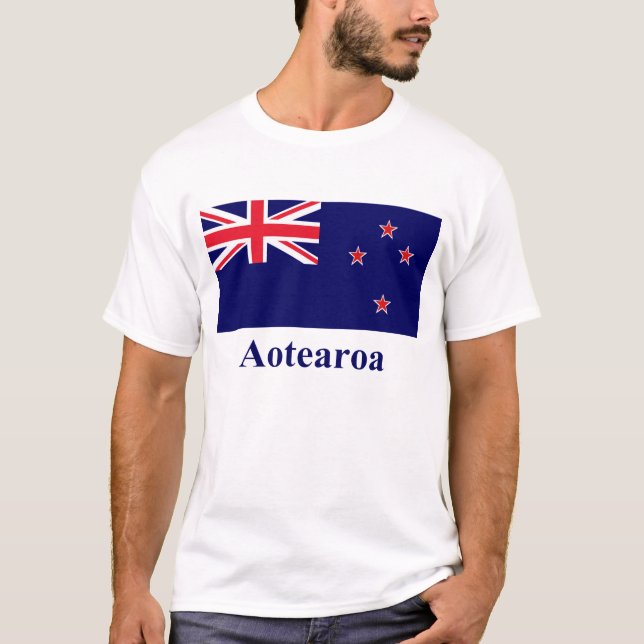 New Zealand Flag with Name in Maori T-Shirt (Front)