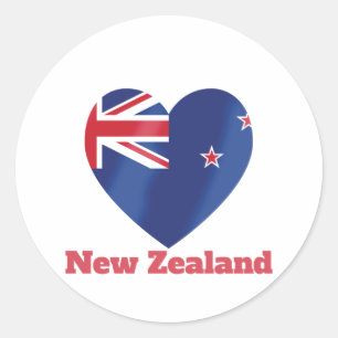 New Zealand Heart Flag  Classic Round Sticker